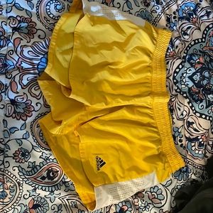 Adidas gold running shorts